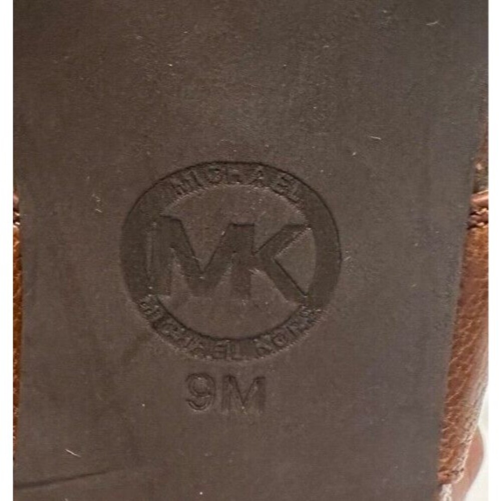Michael Kors women size 9 M high heel brown leather slingback sandals - Picture 11 of 13